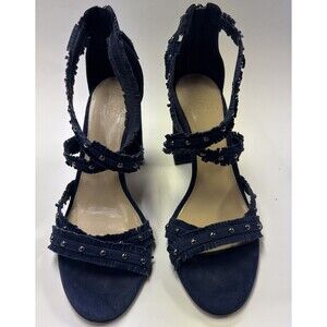 Vince Camuto Machila SZ 9.5 Women’s Midnight  Blue Suede Studded  Block Heels